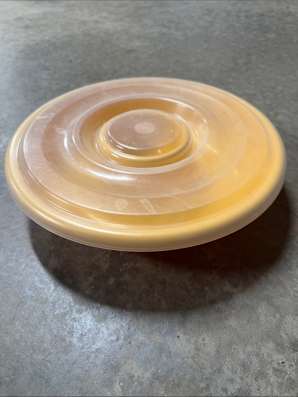 Round Yellow Plastic Tray For Snack and Dip.